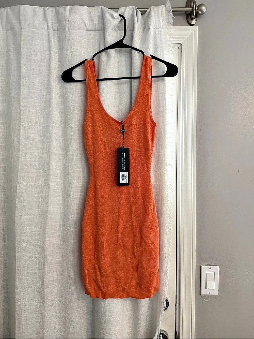 White Fox Boutique Wrong Timing Knit Mini Dress Orange XS